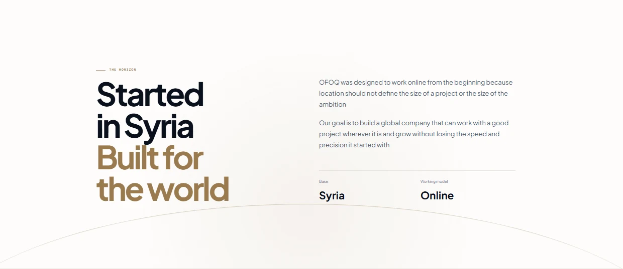 OFOQ — Beginning and online model / أفق / OFOQ — البداية ونموذج العمل
